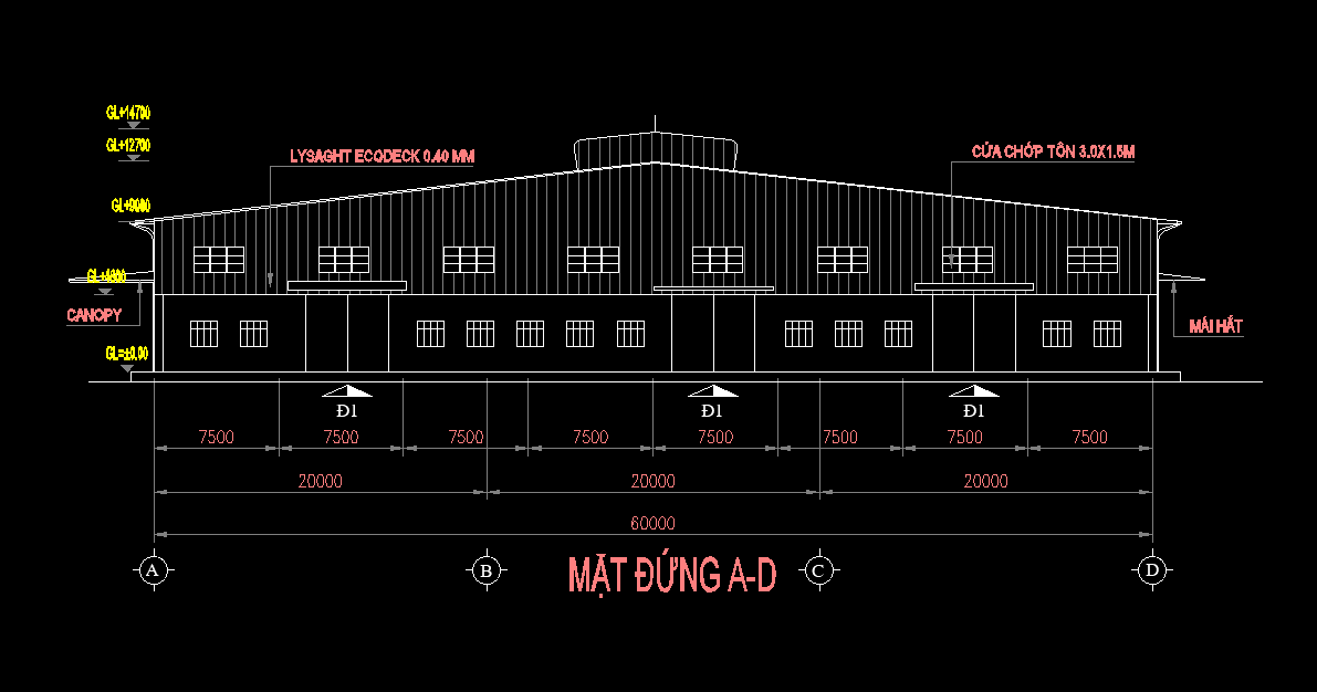 Bản vẽ nhà xưởng 60x168m