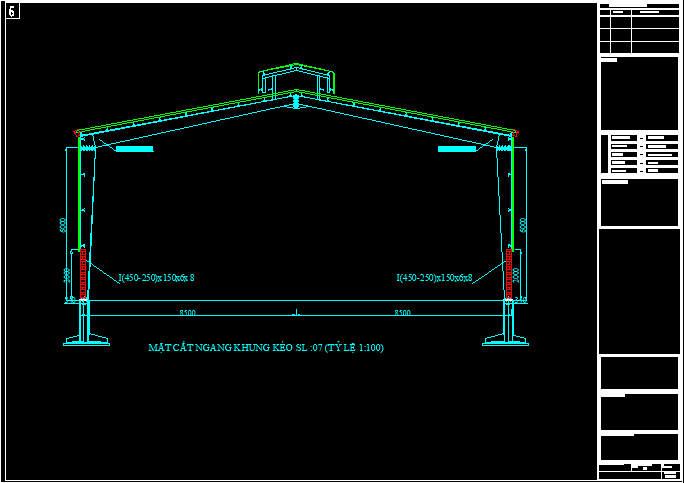 Bản vẽ nhà xưởng 17x40m
