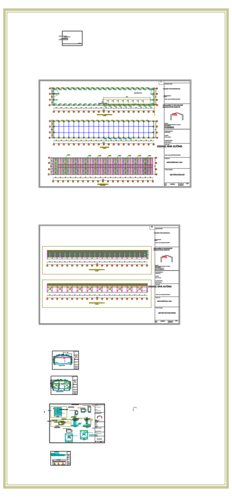 Bản vẽ nhà xưởng 1 tầng hoàn thiện 20x120m – Kiến trúc, kết cấu file CAD – ảnh xem trước 2