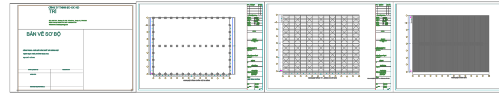 Bản vẽ nhà xưởng 1 tầng khung thép 61x82m – Kiến trúc, kết cấu file CAD – ảnh xem trước 3