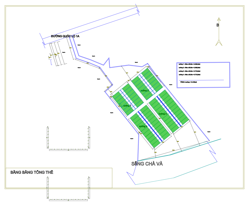 Bản vẽ nhà xưởng 45x52.5m khung thép tiền chế – Kiến trúc, kết cấu file CAD PDF – ảnh xem trước 3