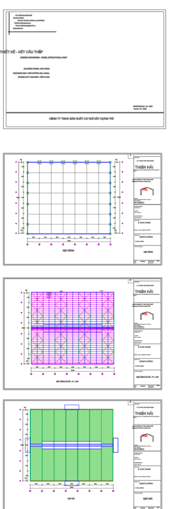 Bản vẽ nhà xưởng 45x52.5m khung thép tiền chế – Kiến trúc, kết cấu file CAD PDF – ảnh xem trước 4
