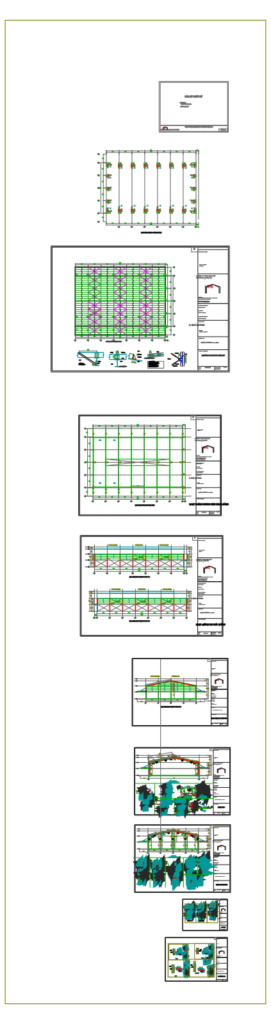 Bản vẽ nhà xưởng khung thép 1 tầng 61x82m – Kiến trúc, kết cấu file CAD – ảnh xem trước 3
