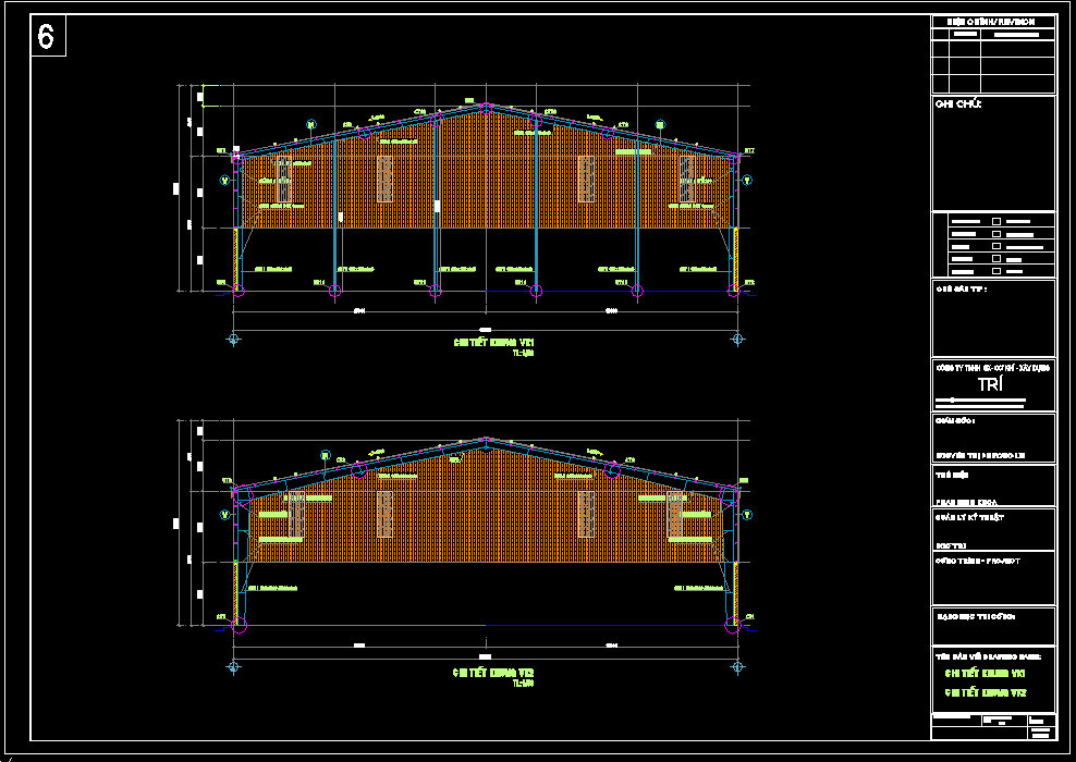 Bản vẽ nhà xưởng thép tiền chế 1 tầng 30x70m – Kiến trúc, kết cấu file CAD – ảnh xem trước 1