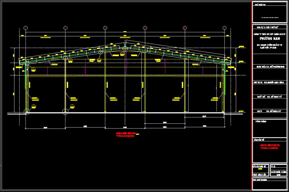 Bản vẽ nhà xưởng thép tiền chế 1 tầng 32x66.5m – Kiến trúc, kết cấu file CAD – ảnh xem trước 1