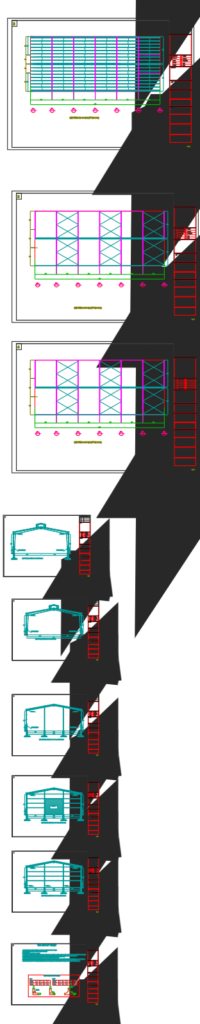 Bản vẽ nhà xưởng thép tiền chế 1 tầng 34x32m – Kiến trúc, kết cấu file CAD, PDF – ảnh xem trước 3