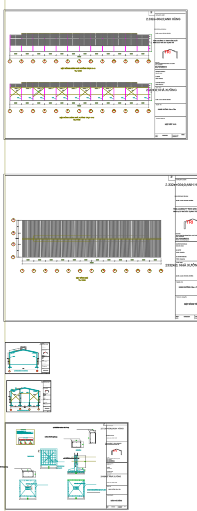 Bản vẽ nhà xưởng thép tiền chế 15x75m hoàn thiện – Kiến trúc, kết cấu file CAD – ảnh xem trước 4