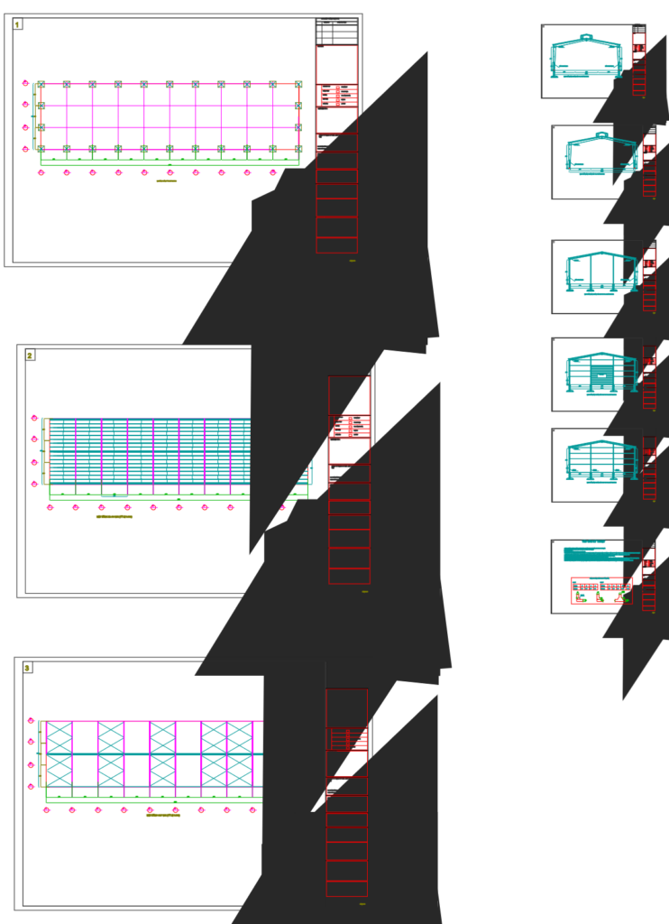 Bản vẽ nhà xưởng thép tiền chế 18x60m – Kiến trúc, kết cấu file CAD – ảnh xem trước 2