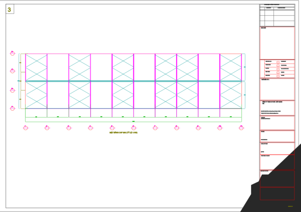 Bản vẽ nhà xưởng thép tiền chế 18x60m – Kiến trúc, kết cấu file CAD – ảnh xem trước 7
