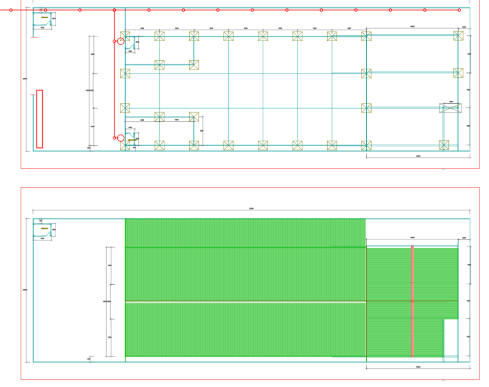 Bản vẽ nhà xưởng thép tiền chế 19x42m – Kiến trúc, kết cấu file CAD – ảnh xem trước 3