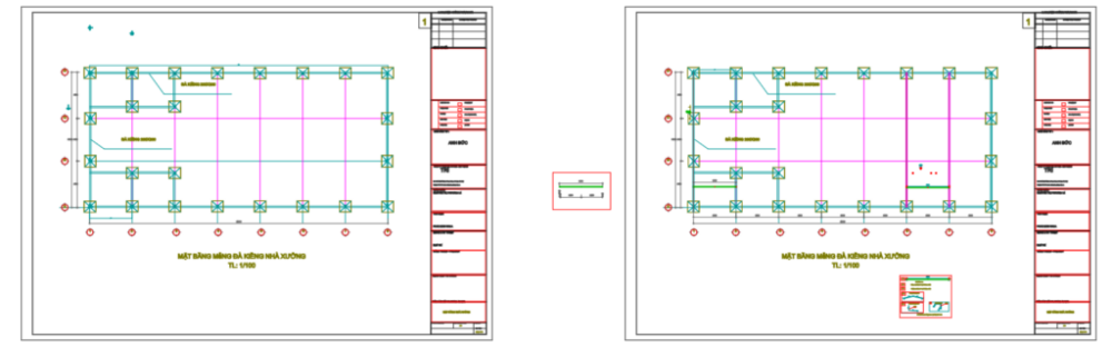 Bản vẽ nhà xưởng thép tiền chế 19x42m – Kiến trúc, kết cấu file CAD – ảnh xem trước 5