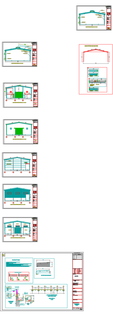 Bản vẽ nhà xưởng thép tiền chế 19x42m – Kiến trúc, kết cấu file CAD – ảnh xem trước 6