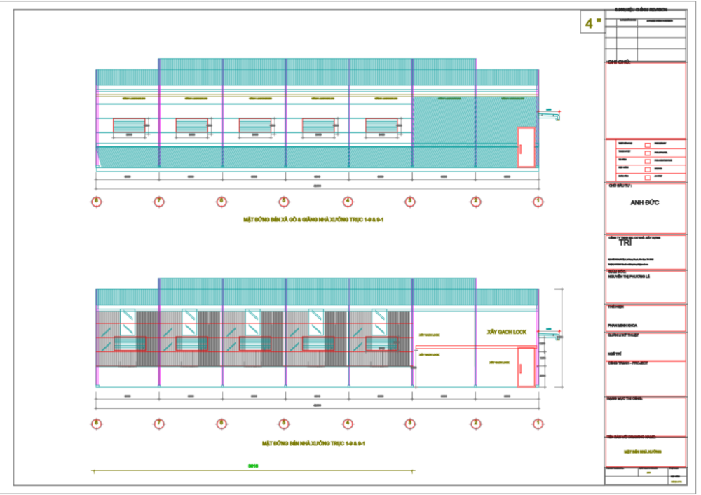 Bản vẽ nhà xưởng thép tiền chế 19x42m – Kiến trúc, kết cấu file CAD – ảnh xem trước 8