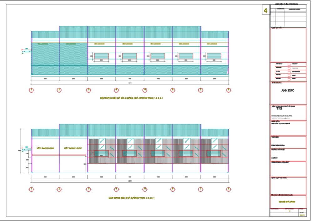 Bản vẽ nhà xưởng thép tiền chế 19x42m – Kiến trúc, kết cấu file CAD – ảnh xem trước 9