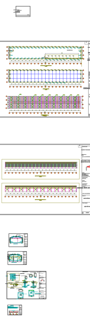 Bản vẽ nhà xưởng thép tiền chế 20x120m – Kiến trúc, kết cấu file CAD – ảnh xem trước 2