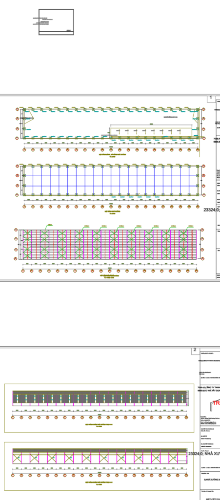 Bản vẽ nhà xưởng thép tiền chế 20x120m – Kiến trúc, kết cấu file CAD – ảnh xem trước 3