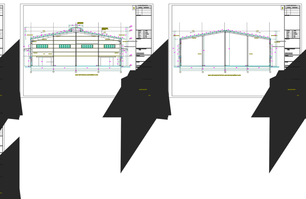 Bản vẽ nhà xưởng thép tiền chế 26x47m – Kiến trúc, kết cấu file CAD – ảnh xem trước 5