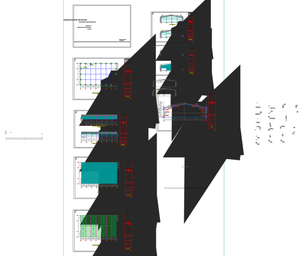 Bản vẽ nhà xưởng thép tiền chế 30x50m 8 khung – Kiến trúc, kết cấu file CAD – ảnh xem trước 3