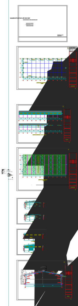 Bản vẽ nhà xưởng thép tiền chế 30x70m hoàn thiện – Kiến trúc, kết cấu file CAD – ảnh xem trước 2