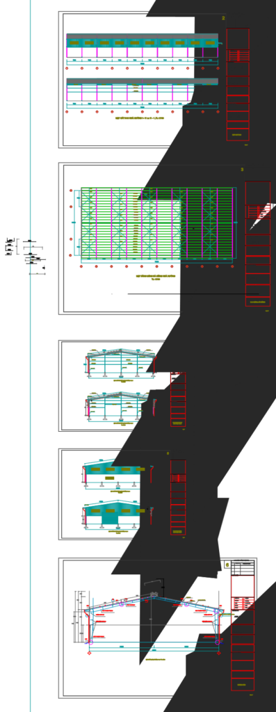 Bản vẽ nhà xưởng thép tiền chế 30x70m hoàn thiện – Kiến trúc, kết cấu file CAD – ảnh xem trước 4