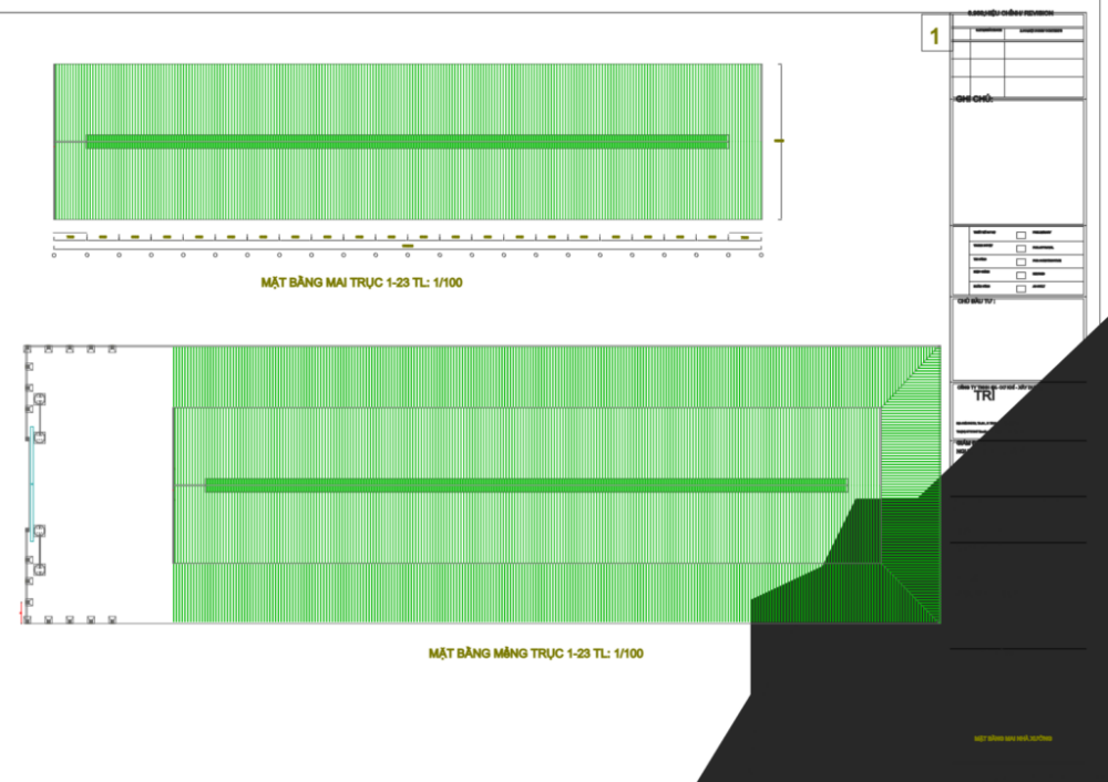 Bản vẽ nhà xưởng thép tiền chế 33x150m – Kiến trúc, kết cấu file CAD – ảnh xem trước 3