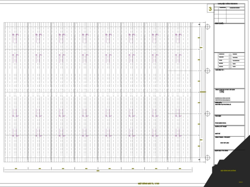 Bản vẽ nhà xưởng thép tiền chế 37x53m – Kiến trúc, kết cấu file CAD – ảnh xem trước 4