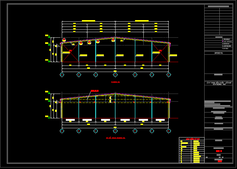 Bản vẽ nhà xưởng thép tiền chế 38x92m – Kiến trúc, kết cấu file CAD – ảnh xem trước 1