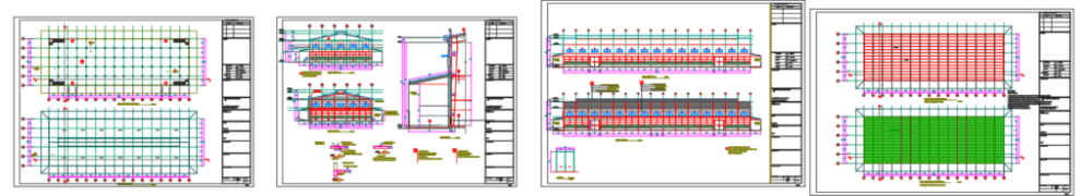 Bản vẽ nhà xưởng thép tiền chế 40x100m – Kiến trúc, kết cấu file CAD PDF – ảnh xem trước 3