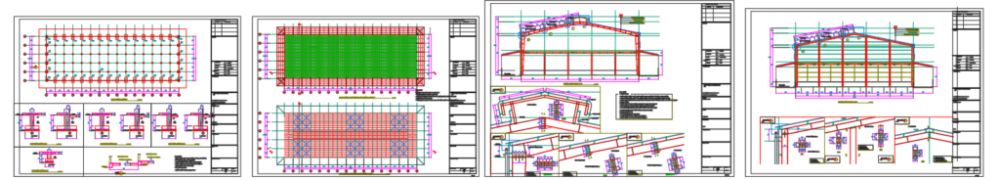Bản vẽ nhà xưởng thép tiền chế 40x100m – Kiến trúc, kết cấu file CAD PDF – ảnh xem trước 4