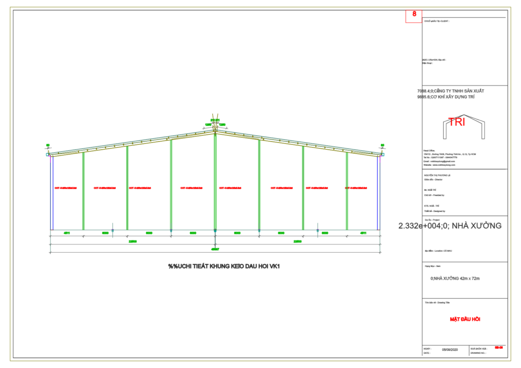 Bản vẽ nhà xưởng thép tiền chế 45x140m 1 tầng hoàn thiện – Kiến trúc – ảnh xem trước 5