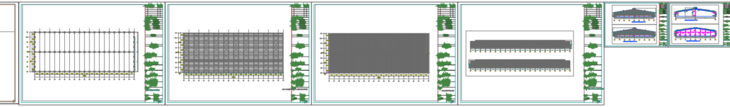 Bản vẽ nhà xưởng thép tiền chế 60x150m – Kiến trúc, kết cấu file CAD – ảnh xem trước 2