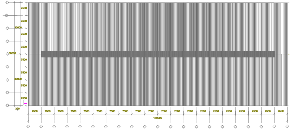 Bản vẽ nhà xưởng thép tiền chế 60x150m – Kiến trúc, kết cấu file CAD – ảnh xem trước 5