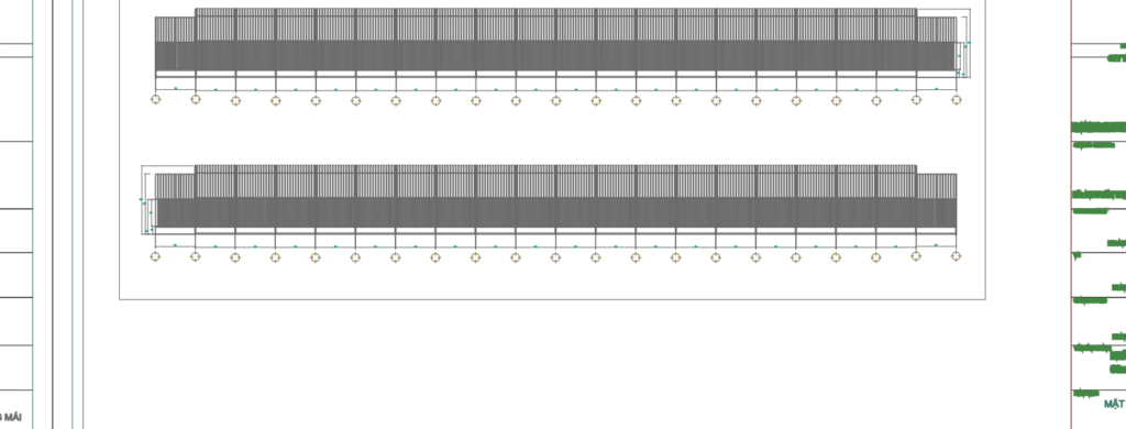 Bản vẽ nhà xưởng thép tiền chế 60x150m – Kiến trúc, kết cấu file CAD – ảnh xem trước 6