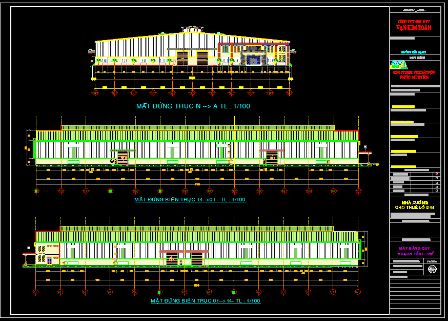 Bản vẽ nhà xưởng thép tiền chế 70x117m – Kiến trúc, kết cấu file CAD – ảnh xem trước 1