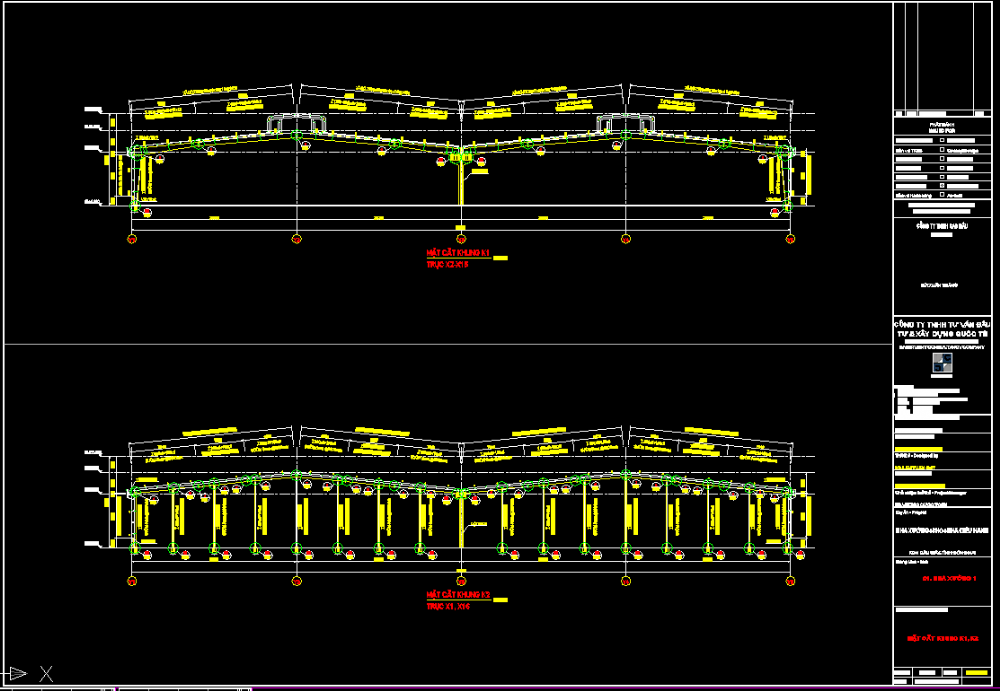 Bản vẽ nhà xưởng thép tiền chế 80x120m hoàn thiện – Kiến trúc, kết cấu file CAD – ảnh xem trước 1