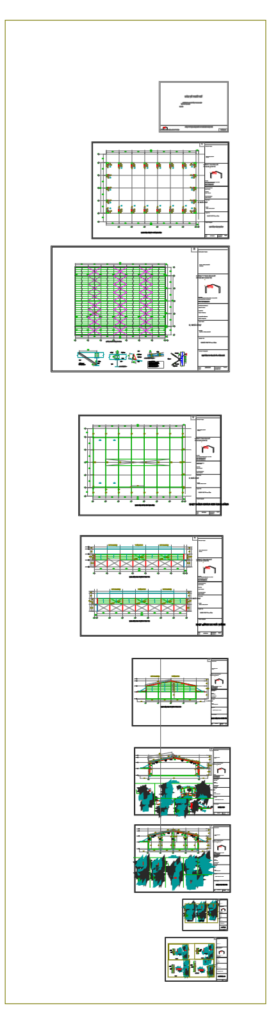 Bản vẽ nhà xưởng thép tiền chế hoàn thiện – Kiến trúc, kết cấu file CAD – ảnh xem trước 2