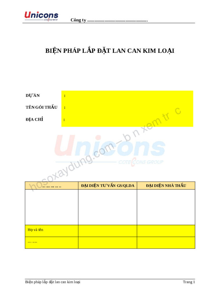Hồ sơ 1. BPTC lap dat lan can kim loai – Trọn bộ thuyết minh (file Word) – ảnh xem trước 1