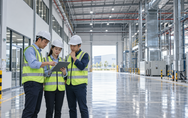 Kiểm tra nhà xưởng trước khi đưa vào sử dụng: hồ sơ, hệ thống và vận hành – phối cảnh minh họa ý tưởng
