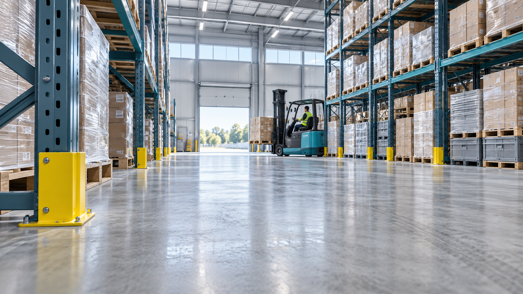 Thiết kế nền nhà xưởng cho xe nâng, giá kệ và máy nặng: những đầu vào cần có – phối cảnh minh họa ý tưởng