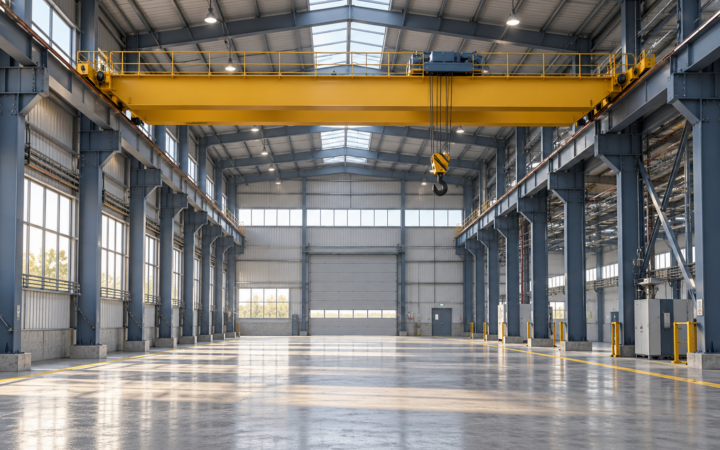Nhà xưởng có cầu trục: những thông tin phải chốt trước khi thiết kế – phối cảnh minh họa ý tưởng
