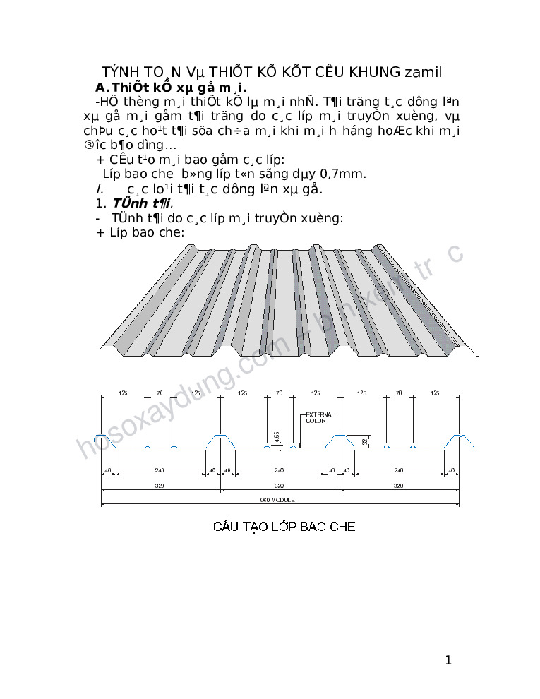 Thuyết minh tính toán khung Zamil nhà xưởng – Trọn bộ thuyết minh (file Word) – ảnh xem trước 1